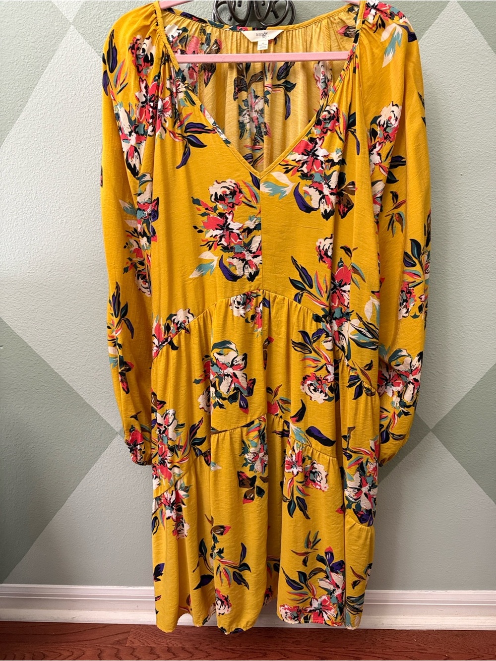 Terra & Sky Long Sleeve Dress/Top  2X